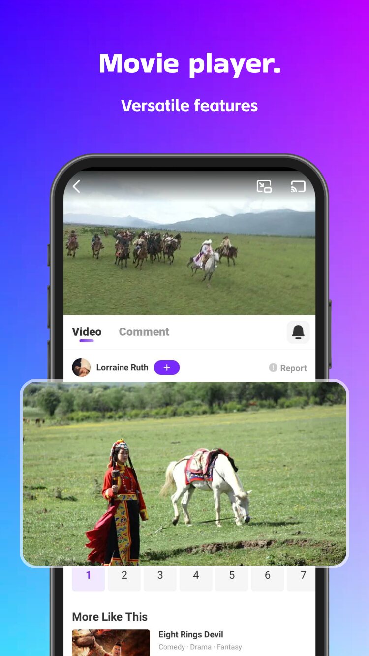 LOKBOX screenshot: the video player with episode list and similar titles